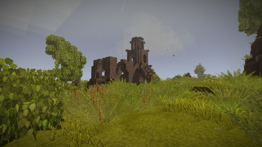 Image of abandoned castle ruins in minecraft